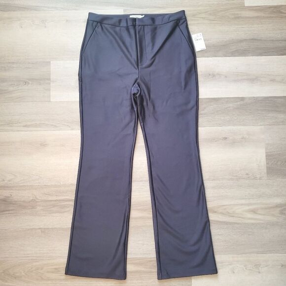 GOOD AMERICAN Boss Disco Flare Leg Trousers Pants Black Size 15 - Picture 3 of 8